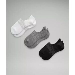 Lululemon Mens No-Show Workout Socks 3-Pack Slip-Resistant Cushioned Fit Multi